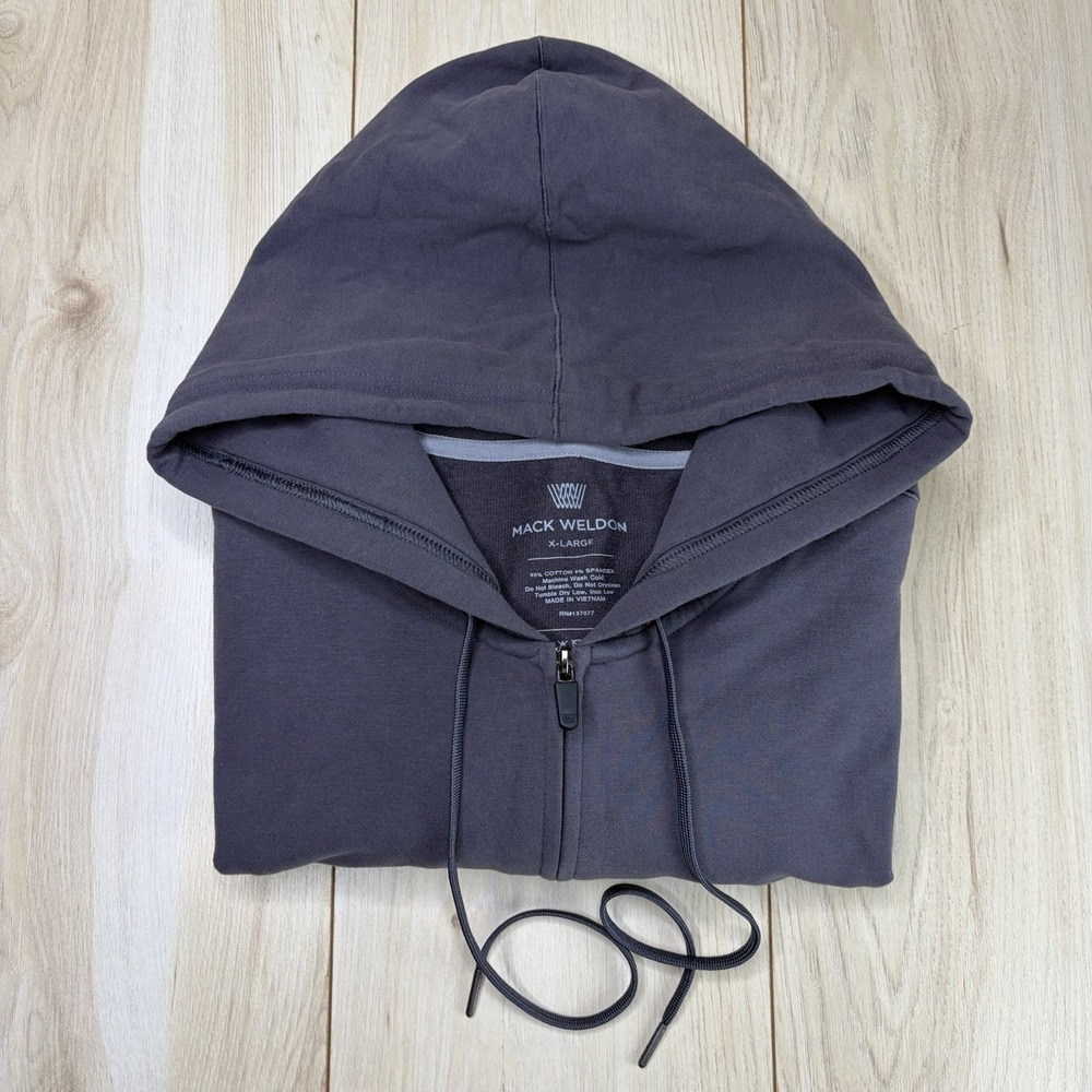 Mack Weldon Hoodie Men's XL Ace Full Zip Sweatshirt Hoodie Drawstring Pockets